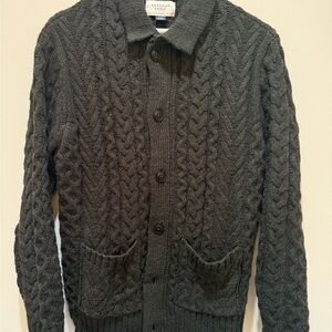 American Eagle Outfitters Dark Gray Cable Knit Sweater